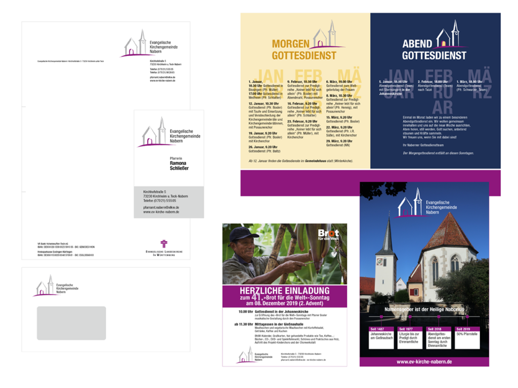Evangelische Kirchengemeinde Nabern – Geschäftsausstattung, Flyer, Anzeige, Plakat